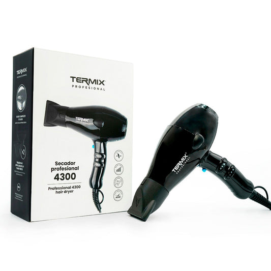 Termix 4300 profesionāls matu fēns. Matu fēns ar 3 temperatūras līmeņiem, viegls un ērts. Ietver 2 dažāda izmēra uzgaļus. 2.000 W jauda.