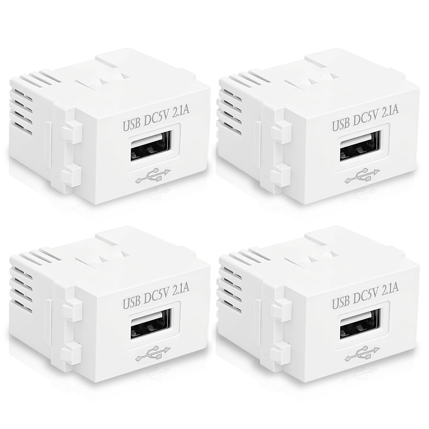 USB barošanas modulis 220V uz 5V 2.1A, 4 gab., AC-DC USB barošanas adapteris