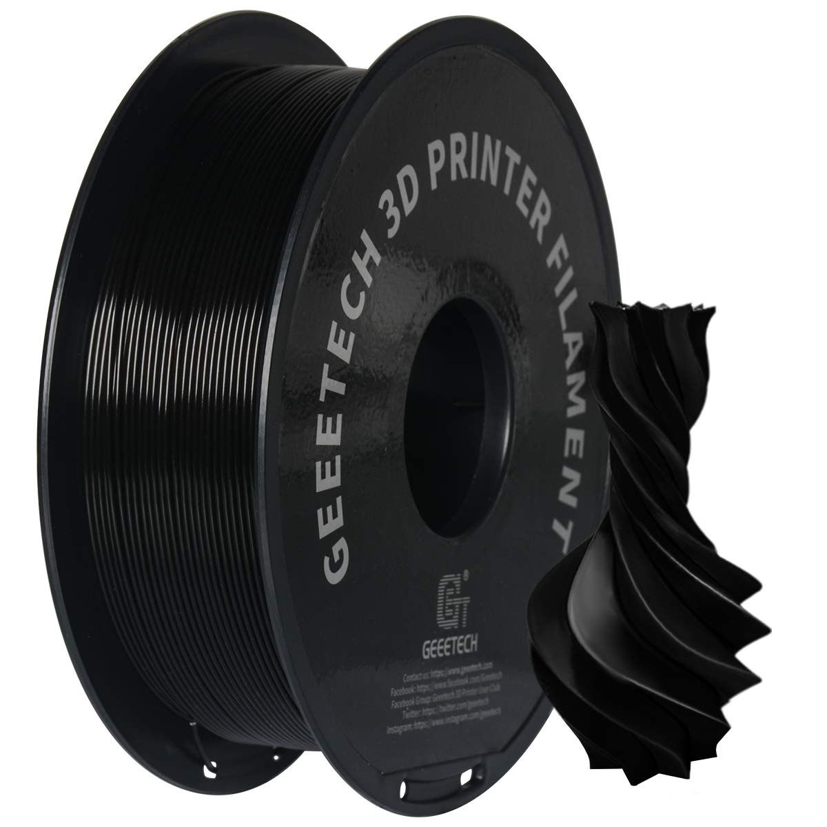 PETG filaments 1,75 mm melns 1 kg spole 3D printeriem | GEEETECH