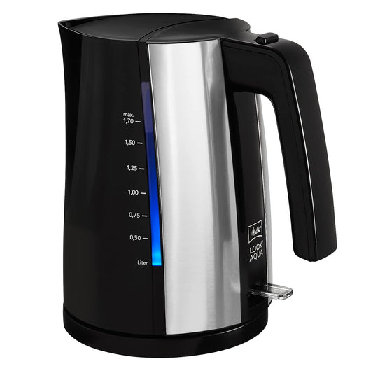 MELITTA Tējkanna Look Aqua 1026-02 BK SST - 1,7 L, 2400 W, automātiskā izslēgšanās, slēpts sildīšanas elements, pārkaršanas aizsardzība