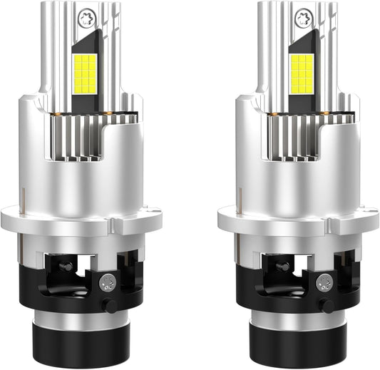 JT2D D2S/D2R D4S/D4R LED auto priekšējo lukturu spuldzes tiešai ievietošanai, 6000K, Plug & Play, augstas veiktspējas LED lukturi ar augstu spilgtumu, 2 gab. (D2S)