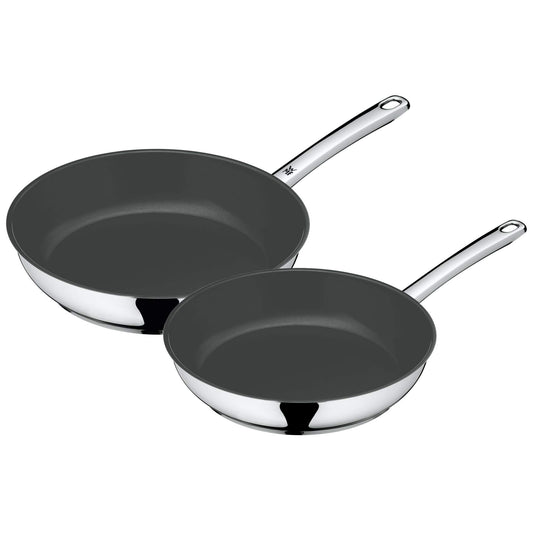 WMF Devil Pannas komplekts - 2 daļas, indukcijas cepamā panna 24, 28 cm, Cromargan nerūsējošais tērauds, keramikas pārklājums