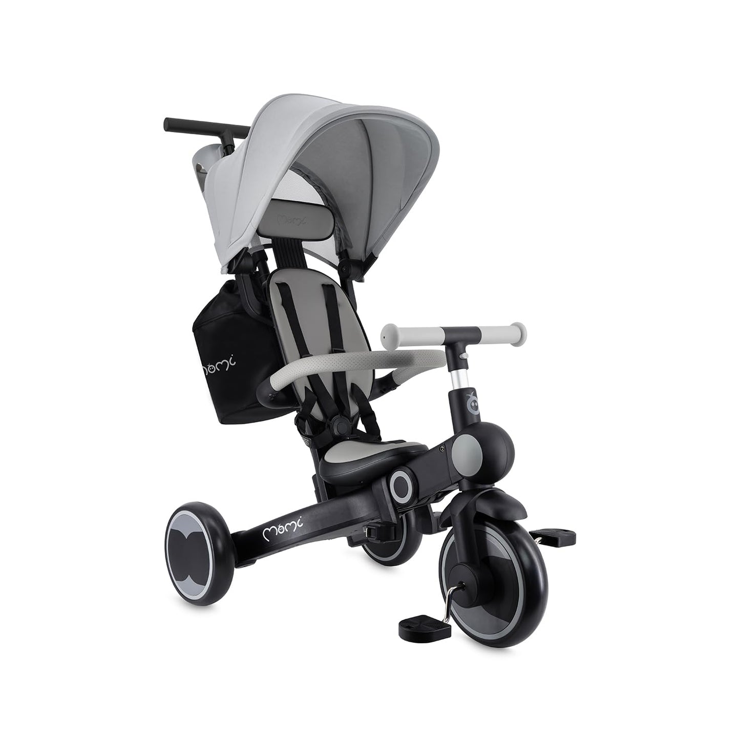 Bērnu trīsritenis MoMi SOLIVIA, no 1 gada, ar stumšanas rokturi, 4 in 1, salokāms, līdz 25kg