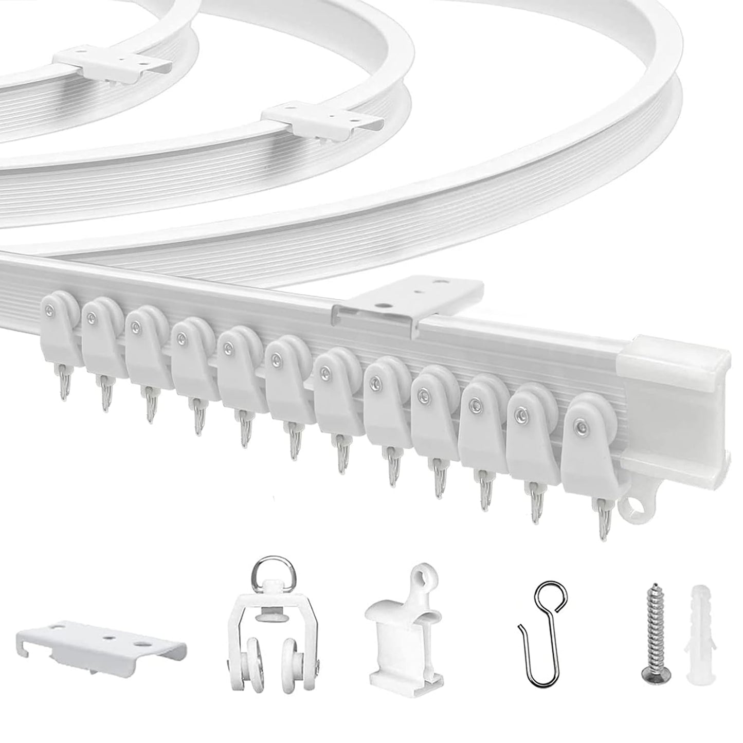 Griestu aizkaru sliede JIHXYER, elastīga un lokāma, 3 m, balta