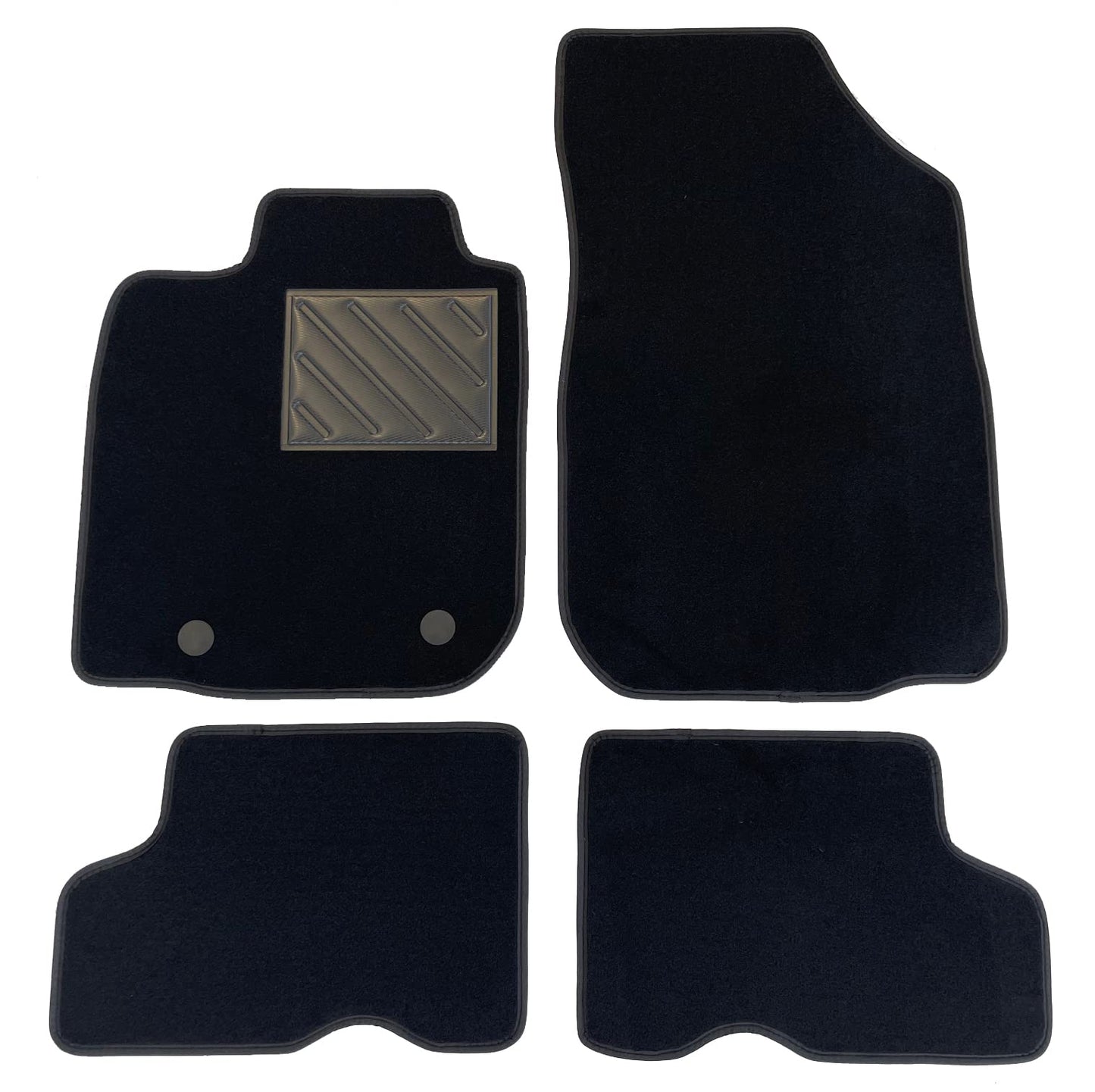 Durvju paklājs Dacia Sandero – Stepway 2, 2012 līdz 2019, precīzi pielāgots, neslīdošs, pastiprināta gumijas mala, fiksācijas pogas, melns