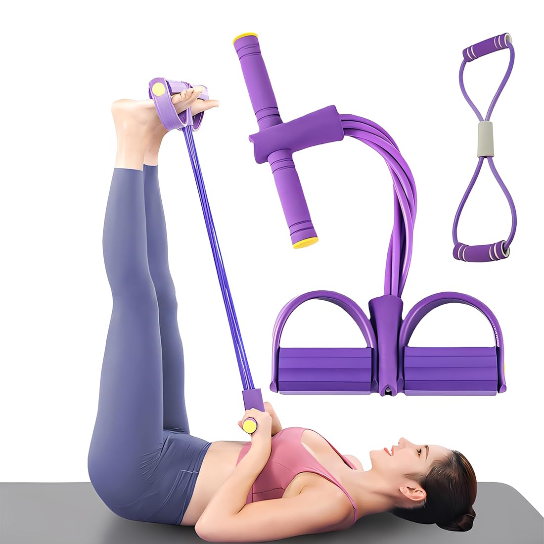 Trenažieris presei mājām THQAE 2 gab., fitness komplekts ar ekspanderi un muguras trenažieri, TPE materiāls