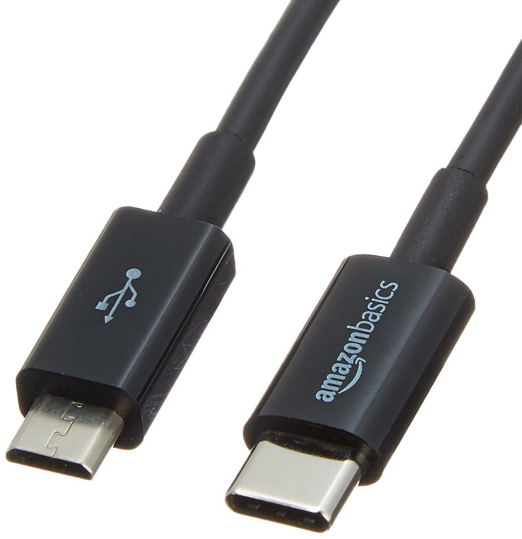 USB-C uz Micro USB Type B, USB 2.0, 0.9 m, melns