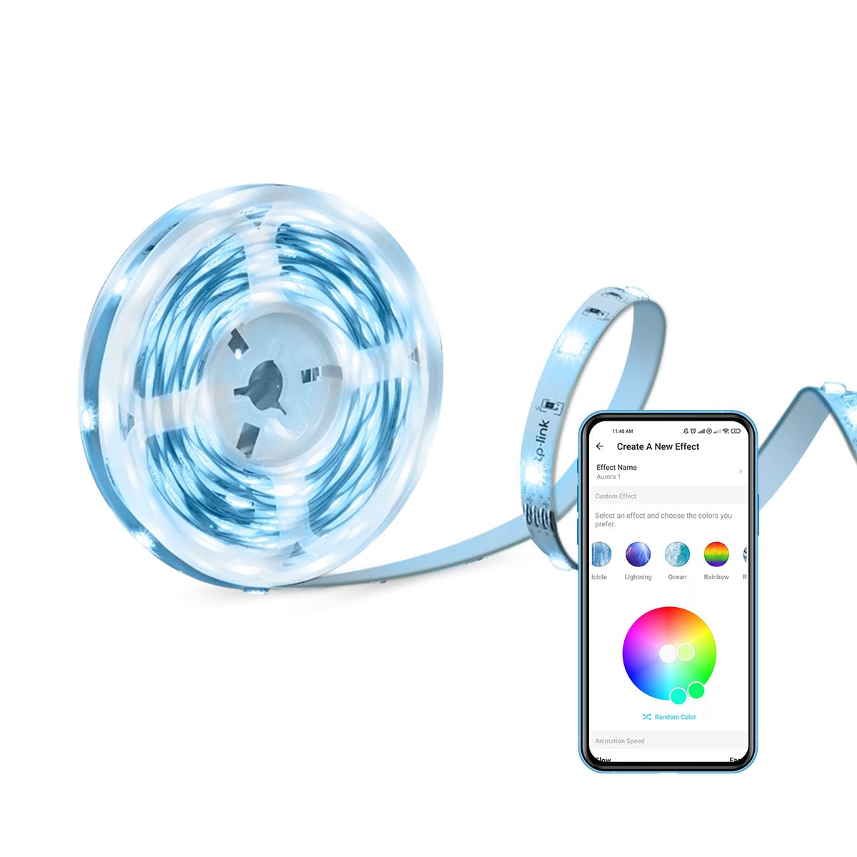 TP-Link Tapo LED lente 5M, WiFi LED sloksne, 16 miljoni krāsu, regulējama, vadība ar lietotni, griežama, saderīga ar, nav nepieciešams centrmezgls, energoefektīva (Tapo L900-5)