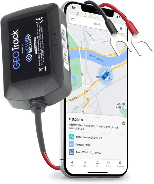 GPS izsekotājs automašīnai GpsLive Geo Track, kemperim un transportlīdzeklim, ražots Eiropā, reāllaika izsekošana lietotnē, vienkārša uzstādīšana, GPS raidītājs, bez SIM kartes