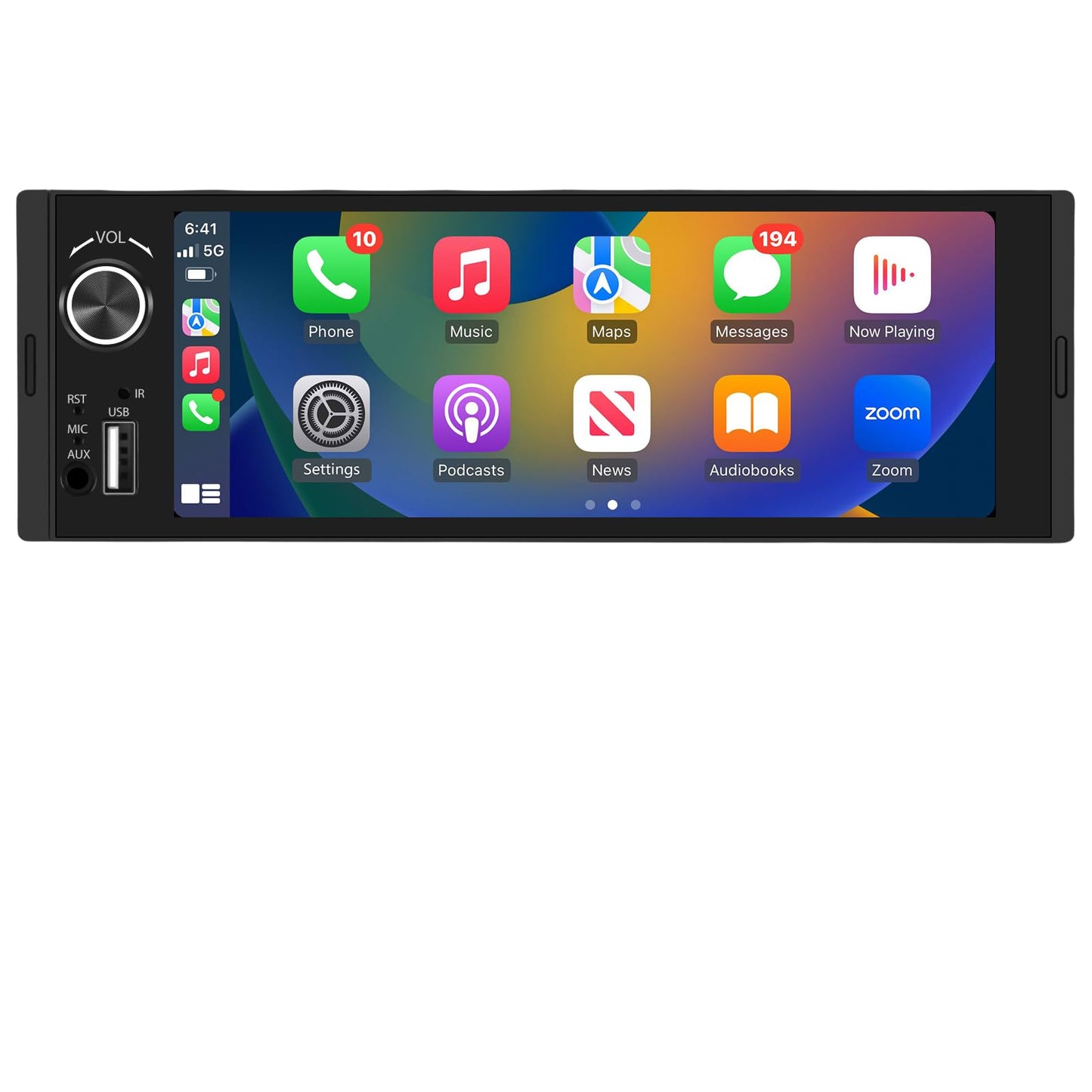 1-DIN automagnetola Junsun ar 6,36 collu IPS skārienekrānu, CarPlay, Android Auto