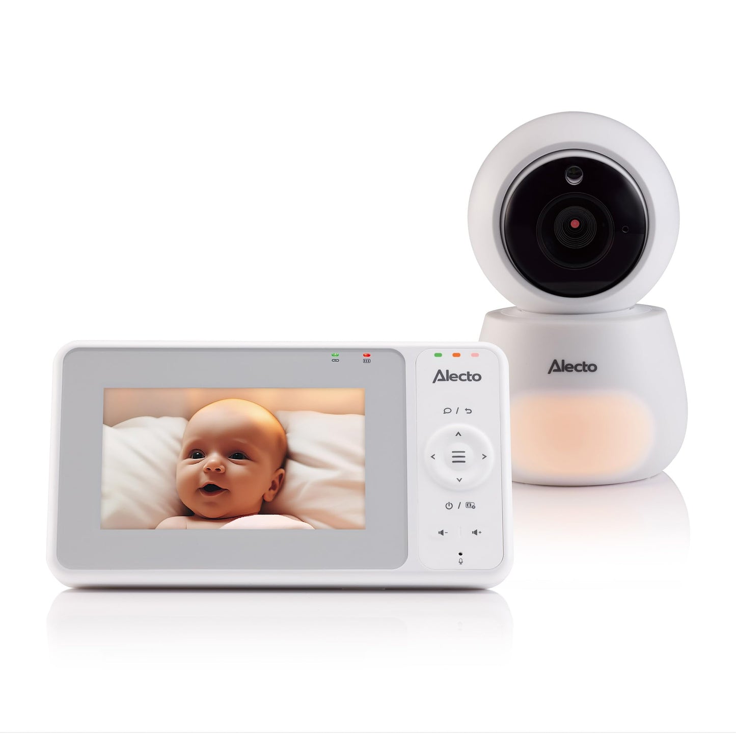 Bērnu kamera ar monitoru Alecto DVM2043, 4,3" krāsu displejs, nakts lampiņa, attālināma kamera, balta