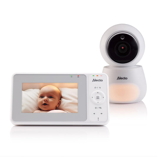 Bērnu kamera ar monitoru Alecto DVM2043, 4,3" krāsu displejs, nakts lampiņa, attālināma kamera, balta