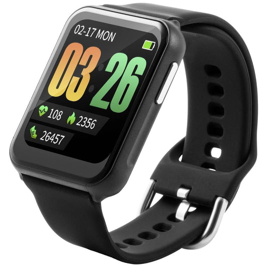 Technaxx TX-SW7HR - 1.69" fitness watch with fitness tracker, blood oxygen monitor, body temperature, calorie counter, sleep tracker, SMS, WhatsApp.