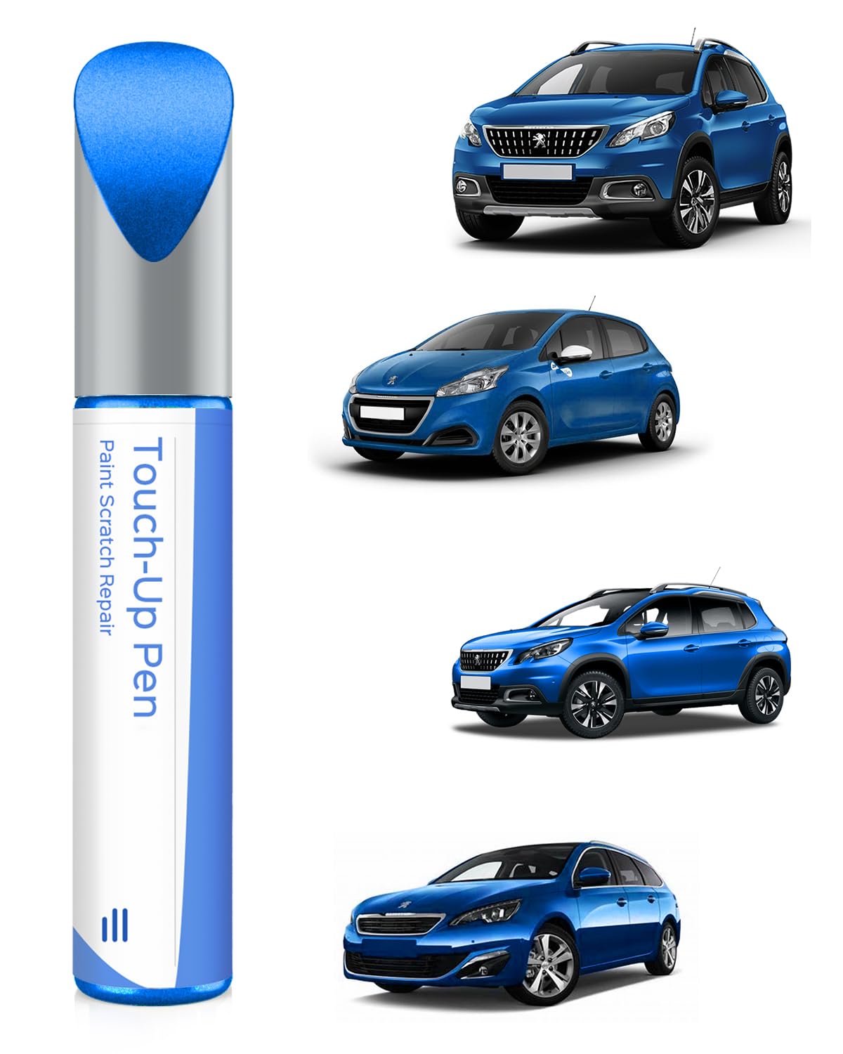 Auto krāsas korekcijas pildspalva ESM Blue Vertigo Peugeot – precīza atbilstība skrāpējumu un nolobījumu labošanai