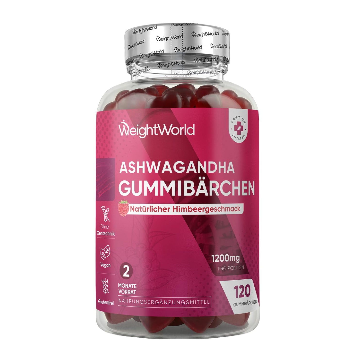 Ašvagandas gumijas WeightWorld, 1200mg porcijā, 120 vegānas gumijas
