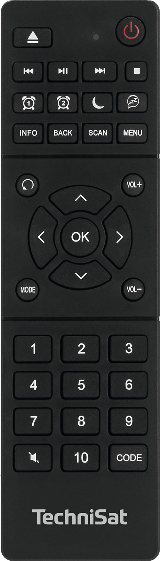 TechniSat TECHNICONTROL DAB+ - Mācīšanās universālā tālvadības pults izvēlētajiem DAB+ digitālajiem radioaparātiem no TechniSat, melna
