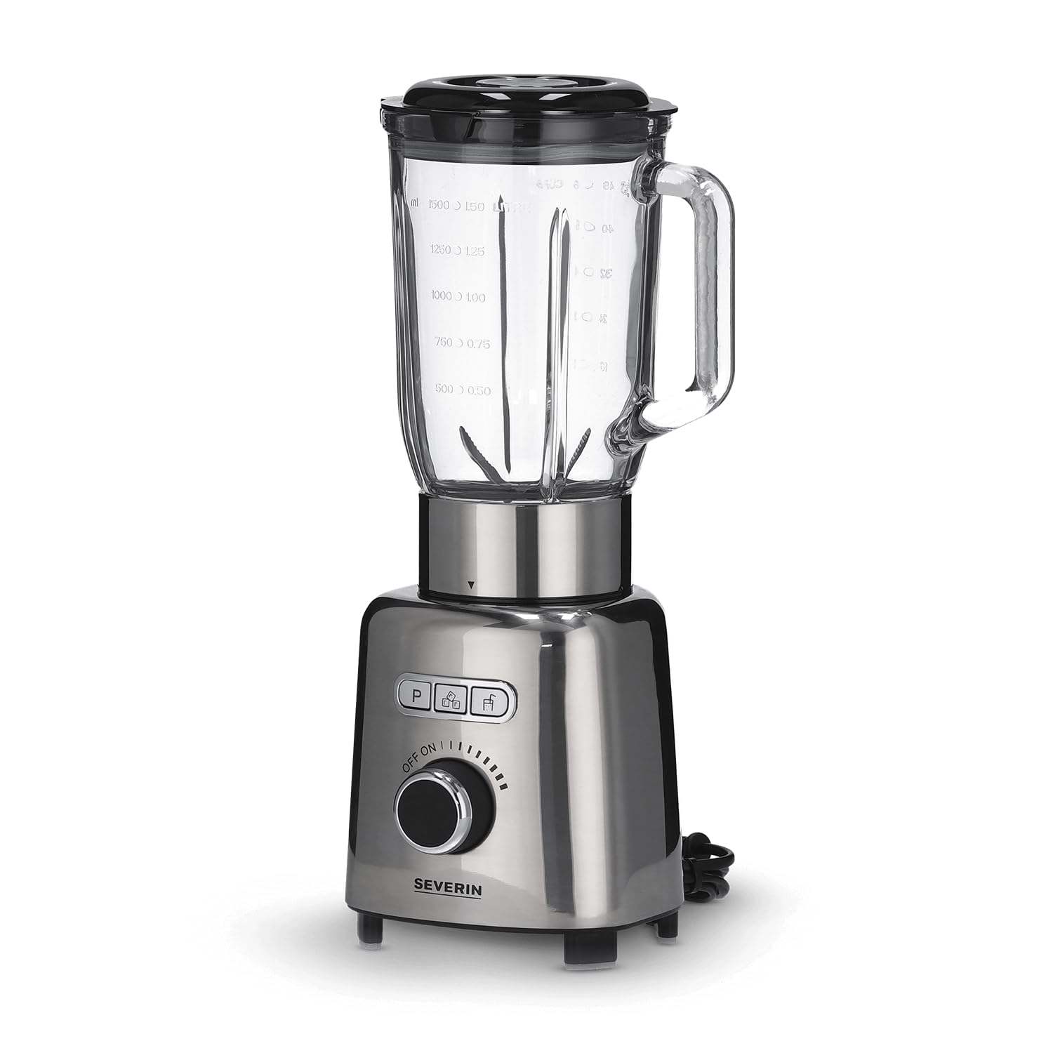 SEVERIN stacionārais blenderis - 1,5L stikla trauks, ledus smalcinātājs, 6 asmeņu nerūsējošā tērauda nazis