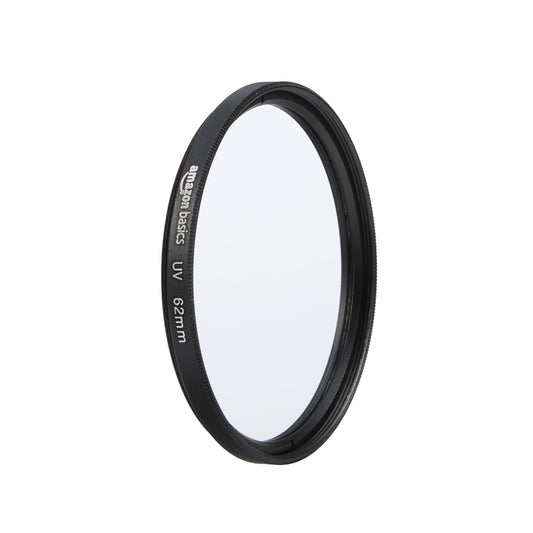 Amazon Basics 62 mm apaļais UV aizsargfiltrs skaidrākiem attēliem, aizsargā no putekļiem, netīrumiem un skrāpējumiem
