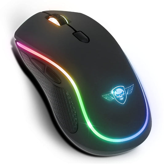 Spirit Of Gamer PRO M9 - Simetriska bezvadu spēļu pele, 6 programmējamas pogas, 4200 DPI, 6 RGB apgaismojuma efekti.