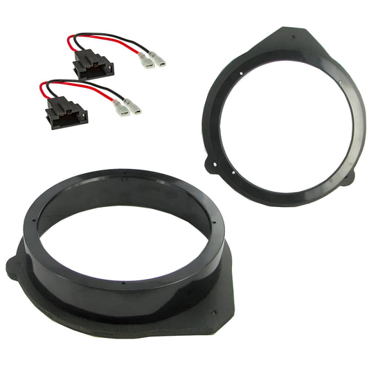 Automašīnas skaļruņu montāžas komplekts Sound Way 16,5 cm (6,5”) skaļruņu adaptera gredzeni un montāžas kronšteini izvēlētiem transportlīdzekļiem, durvju audio adaptera gredzeni