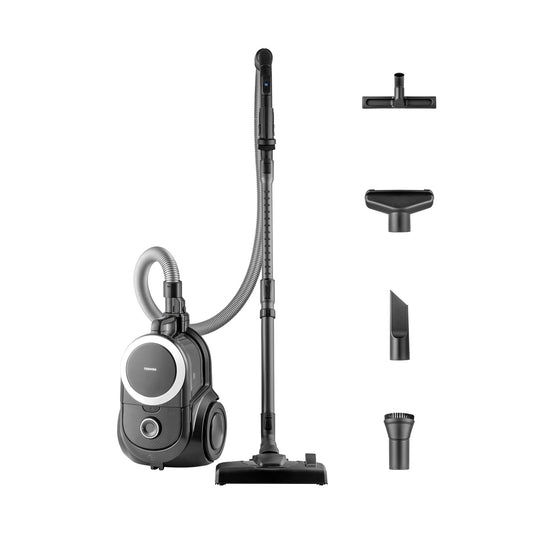 Toshiba bezmaisa grīdas putekļsūcējs VC-BL070C(K) - regulējams teleskopiskais dizains, HEPA filtrs, melns, 1,8L jauda