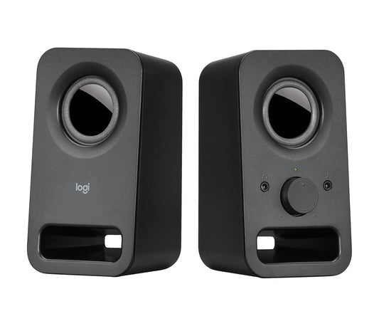 Datora skaļruņi Logitech Z150, kompakti stereo skaļruņi ar 3,5 mm audio ieeju un austiņu ligzdu