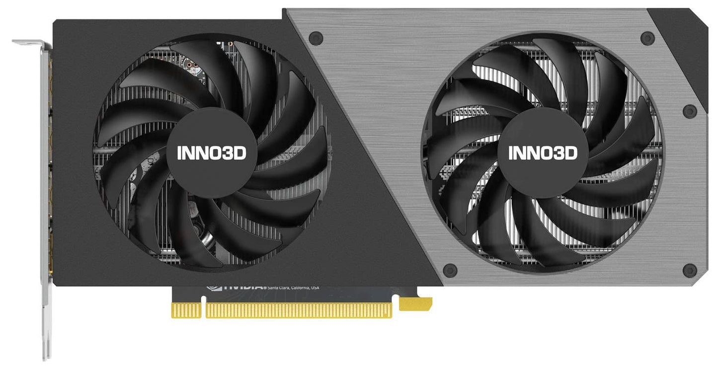 INNO3D GeForce RTX 4060Ti Twin X2 16Go - Dual-fan cooling, 16GB GDDR6 memory, high-performance gaming graphics card.