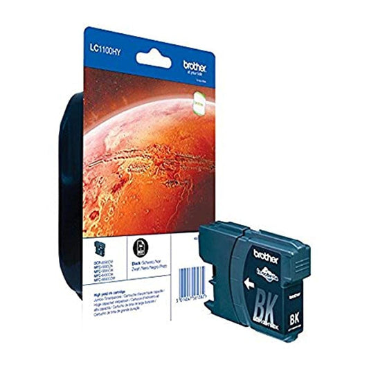 Brālis Schwarze Patrone LC-1100HYBK - High-yield black ink cartridge for sharp prints and reliable performance.