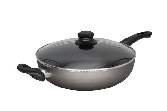 Karl Krüger G28 Aluminum Frying Pan - 28 cm, gray, non-stick surface, durable, lightweight design.