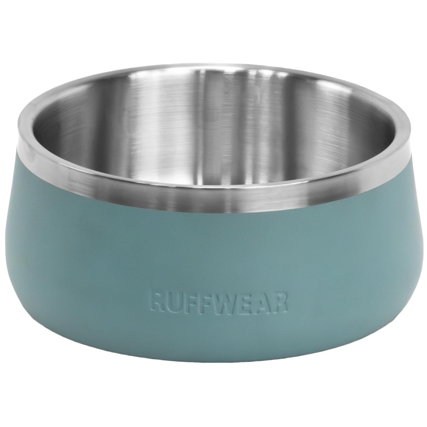 Ruffwear Basecamp bļoda, nerūsējošā tērauda suņu bļoda, viegla un pārnēsājama gardumiem, barībai un ūdenim, neslīdoša un mazgājama trauku mašīnā, necaurlaidīgs konteiners, River Rock Green