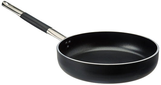 Pentole Agnelli ALSC2111SSC28 Alblack - 28 cm black aluminum saucepan with a non-stick interior and ergonomic handle.