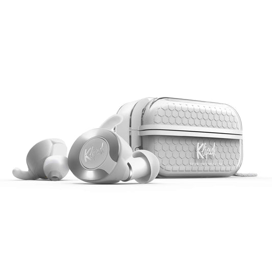 Klipsch II True Wireless Sport - White, Balts, Intraaural design, sweat-resistant, secure fit for active lifestyles.