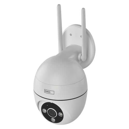 EMOS GoSmart - viedā māja āra novērošanas kamera - 5MP rotējoša WLAN IP kamera ar lietotni - kustības noteikšana, sirēna, nakts redzamība - TUYA, LIDL un Smart Life saderīga - ūdensizturīga - balta