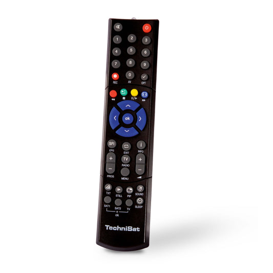 TechniSat tālvadības pults PVR 235 – oriģinālā rezerves tālvadības pults bez logo, kas der DIGICORDER HD S2/K2, TECHNISTAR S1/S2/K1, melna