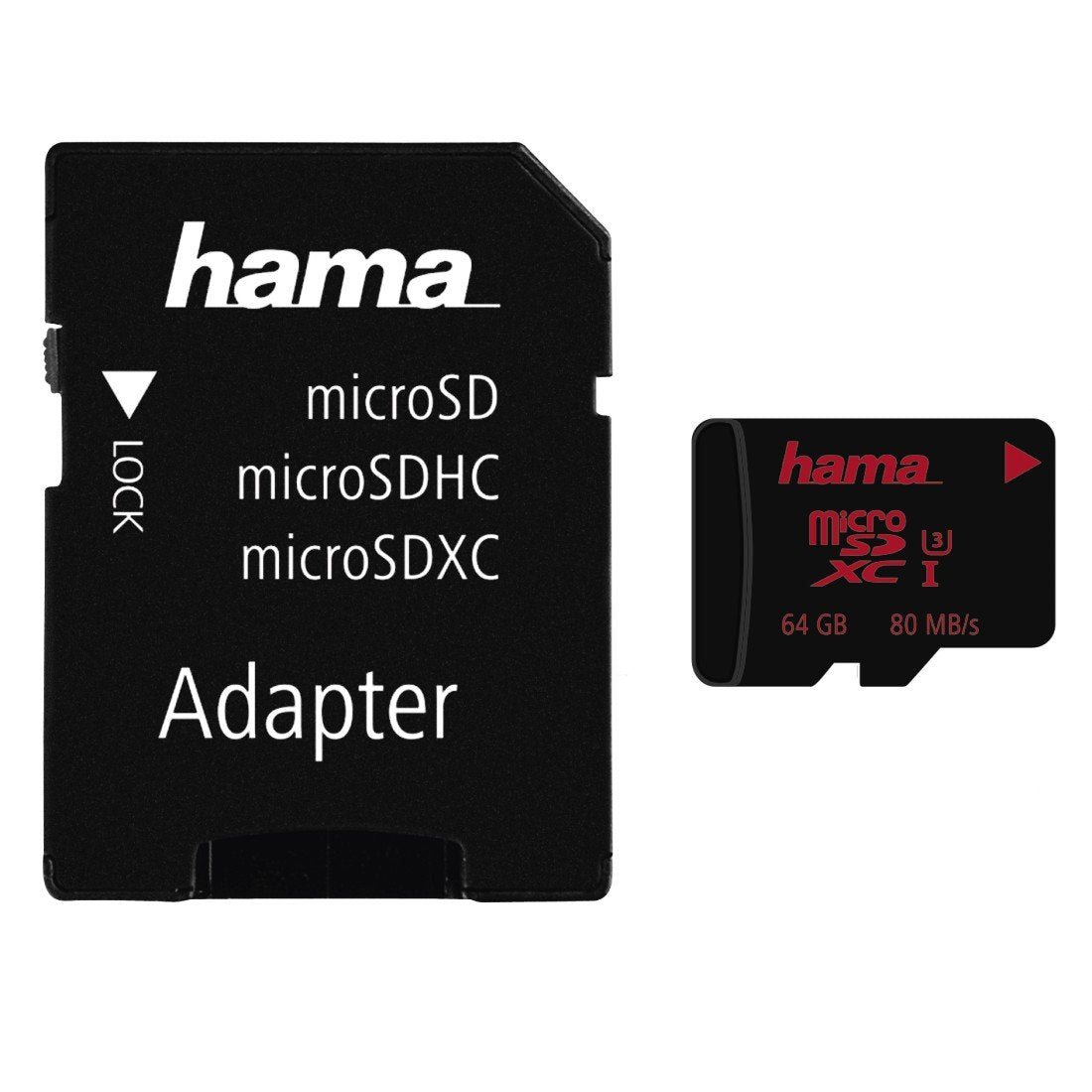 20. Hama UHS Speed Class 3 microSDXC 64GB atmiņas karte ar adapteri