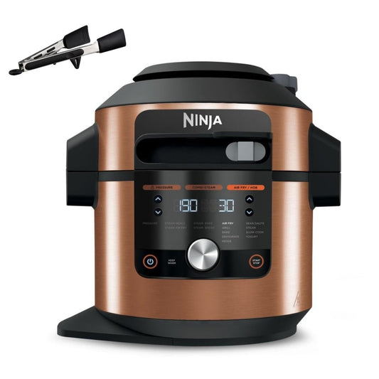 Ninja Foodi MAX Multivārītājs ar SmartLid, 7,5L, 12-in-1 multivārītājs, spiediena vārīšana, gaisa friteze, lēnā vārīšana, vara/melns, Amazon ekskluzīvs, OL650EUCP