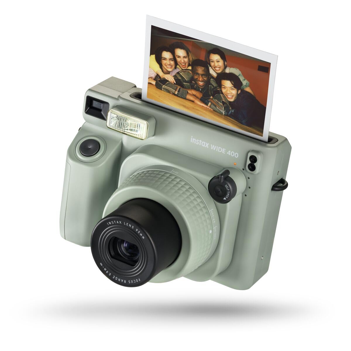 INSTAX Wide 400 Zaļš - Green instant camera with wide-format prints and easy-to-use features for capturing memories.