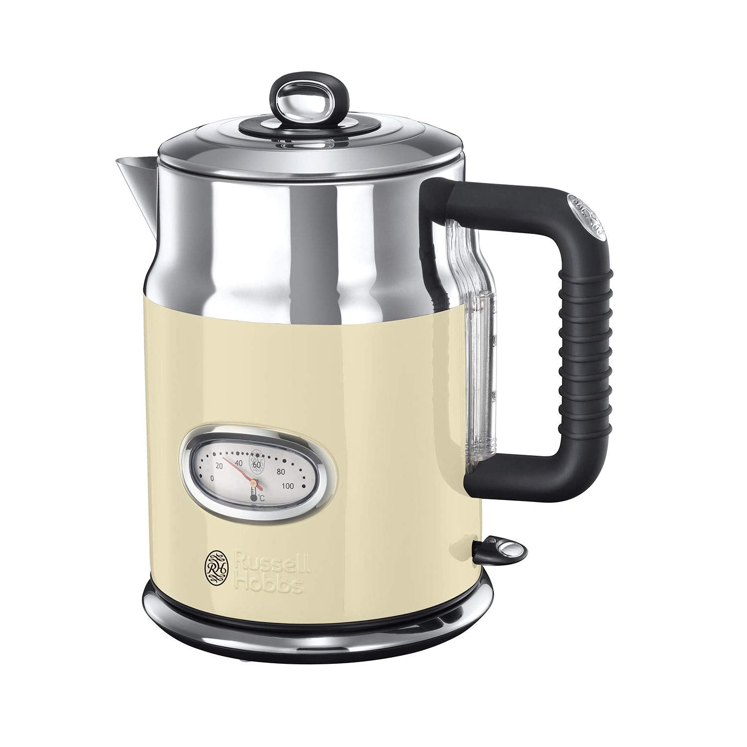 Russell Hobbs ūdens vārītājs - 1,7l, 2400W, ātrās vārīšanas funkcija, ūdens temperatūras indikators, retro dizains