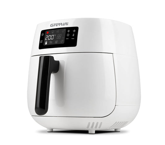 G3 Ferrari G10143 Friggisano - 4L air fryer, 1400W, sleek white/black design, healthy cooking option.