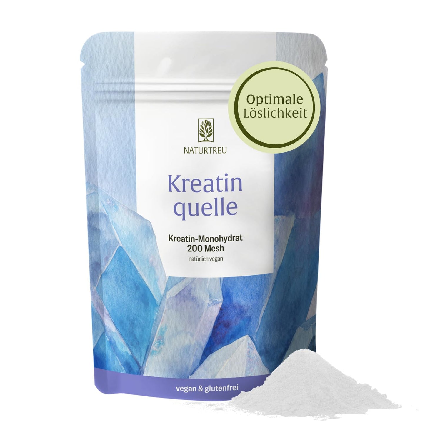 Kreatīna monohidrāta pulveris NATURTREU® - 500g maisiņš - 100% tīrs kreatīns
