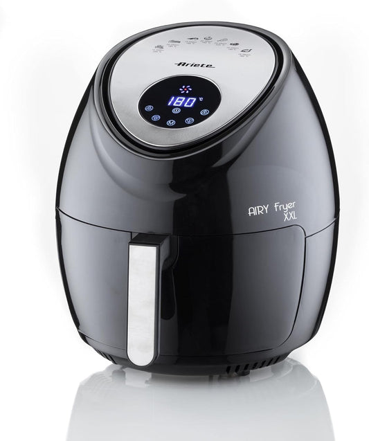 Ariete Airy Fryer XXL 4618 - 7L capacity, 60 min timer, LCD touchscreen, 7 cooking levels, 200°C max temp, 1800W, black