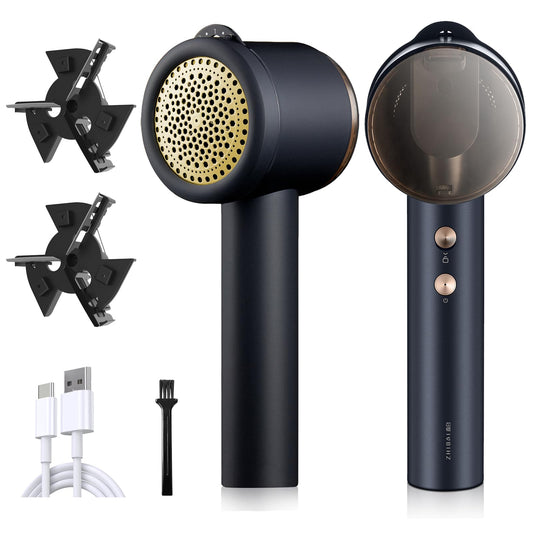 Elektriskais pūku noņēmējs, USB uzlādējams elektriskais pūku noņēmējs ar 5 augstuma iestatījumiem, pūku noņēmējs, lai noņemtu flīsa pūkus, pīlingus, bumbas no apģērba, mēbelēm (divas rezerves asmeņi)