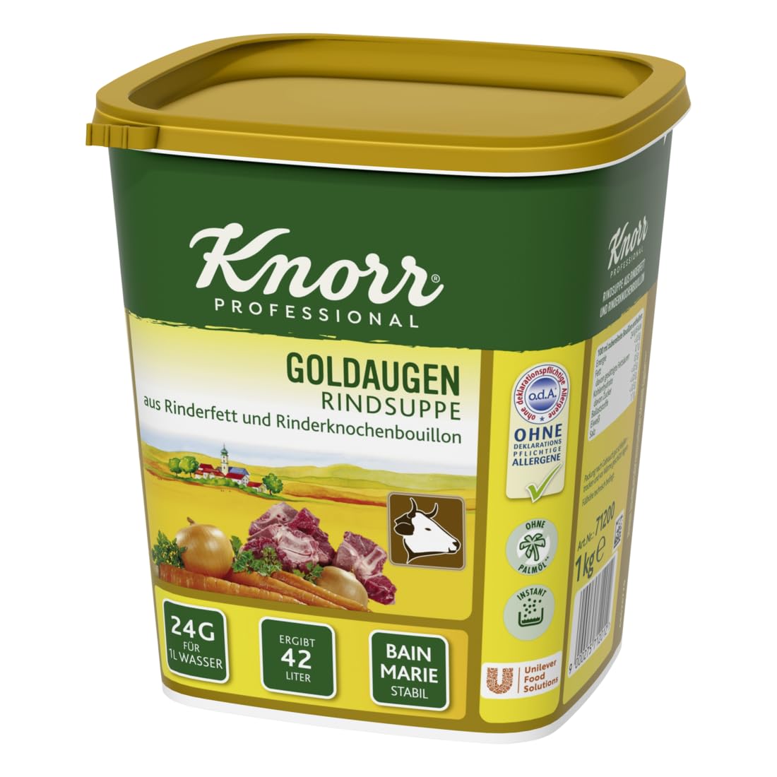 Liellopa buljons Knorr Goldaugen Rindsuppe, daudzpusīga liellopa buljona zupa, autentiska garša un ideāli piemērots zupām, 1 kg
