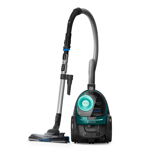 Philips FC9555/09 PowerPro Active - 650W, 1.5L capacity, includes mini turbo brush and hard floor nozzle.