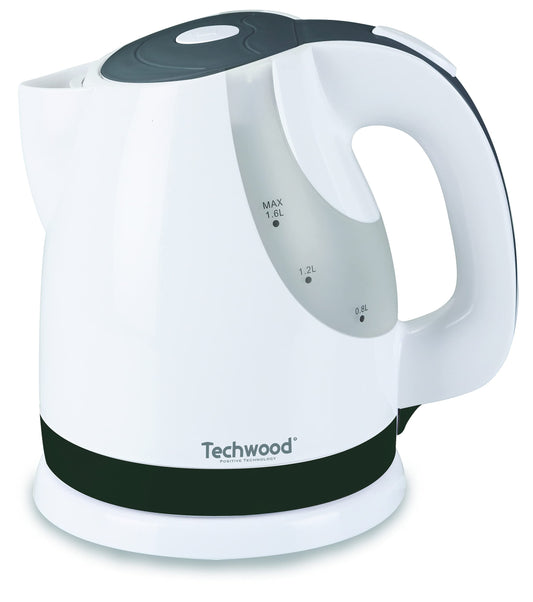 TECHWOOD tb-1626 Kettle - White, 1.6L capacity, sleek design, fast boiling, automatic shut-off feature.