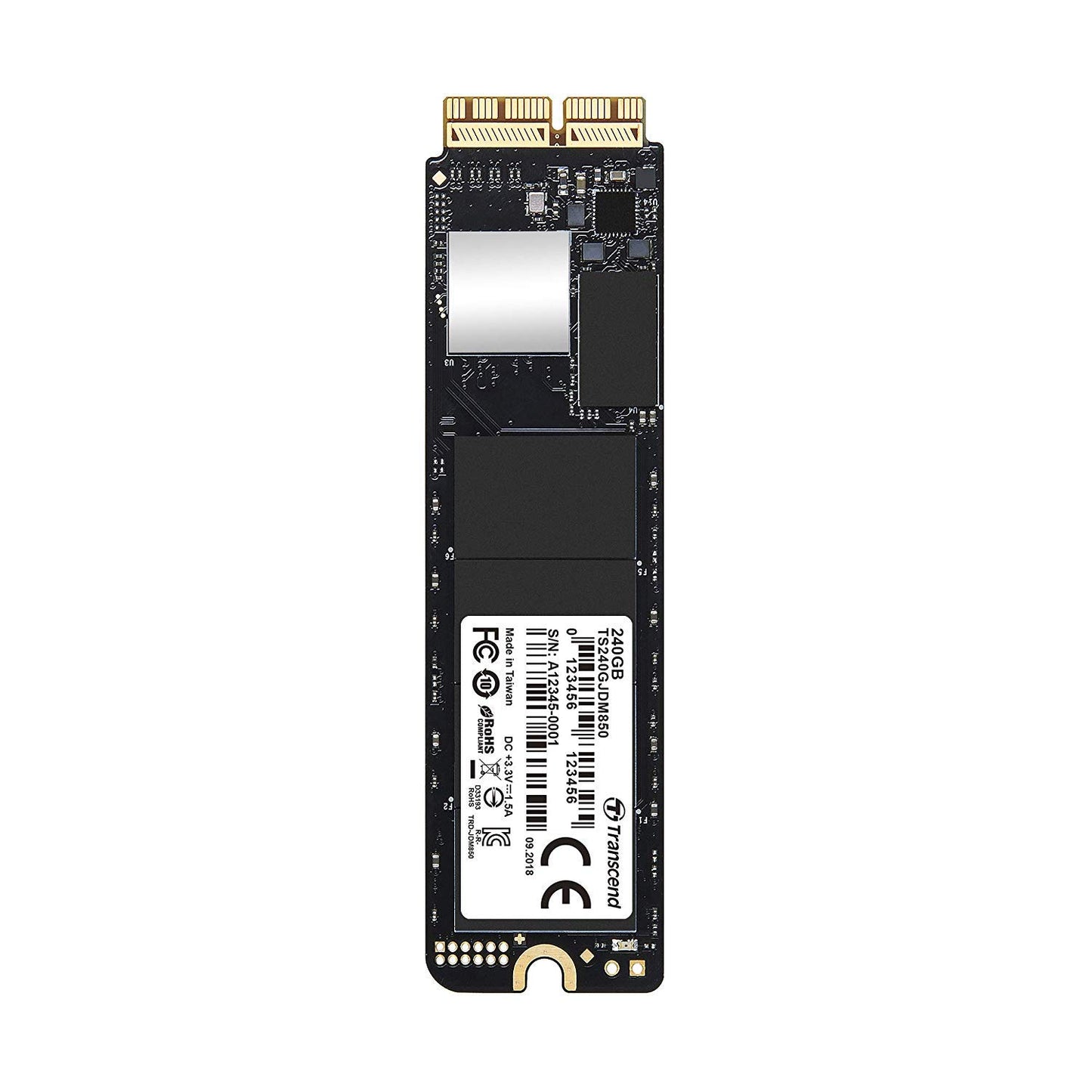 Transcend 240 GB JetDrive JDM 850 - NVMe PCIe Gen3 x4 SSD for fast data transfer and enhanced performance.