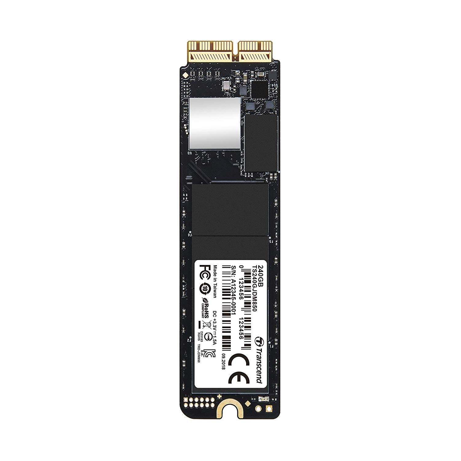 Transcend 240 GB JetDrive JDM 850 - NVMe PCIe Gen3 x4 SSD for fast data transfer and enhanced performance.