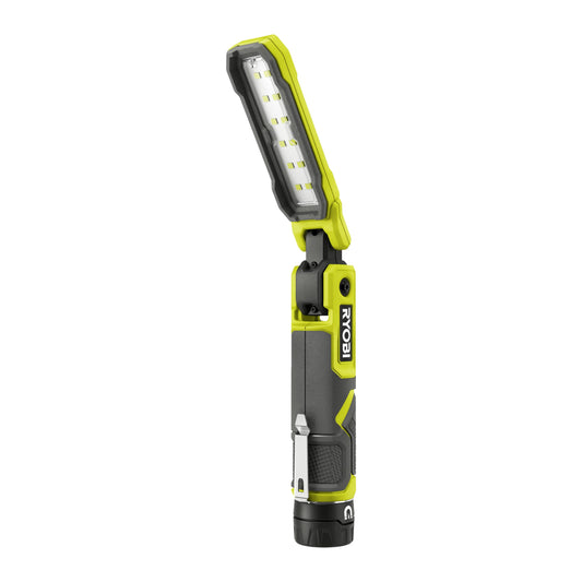 RYOBI RLI4-0 - Salokāma lampa, 650 lūmeni, 3 apgaismojuma līmeņi, bez akumulatora un lādētāja.