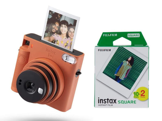 instax Square SQ1 tūlītējā fotokamera, terakota oranža un Square filma, (2x10 uzņemšanas)