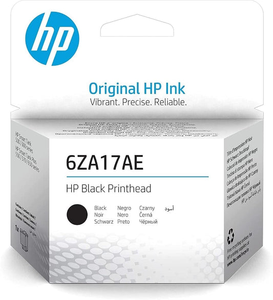 HP 6ZA17AE melna oriģinālā drukas galviņa - saderīga ar HP Smart Tank 555, 570, 655, XL, augstas kvalitātes drukāšanai.